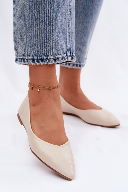 Ballerine in pelle sintetica color sabbia Nelisa