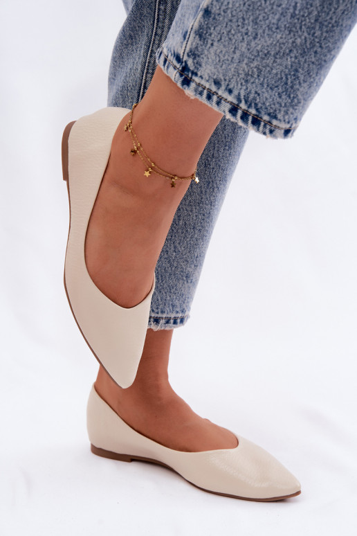 Ballerine in pelle sintetica color sabbia Nelisa