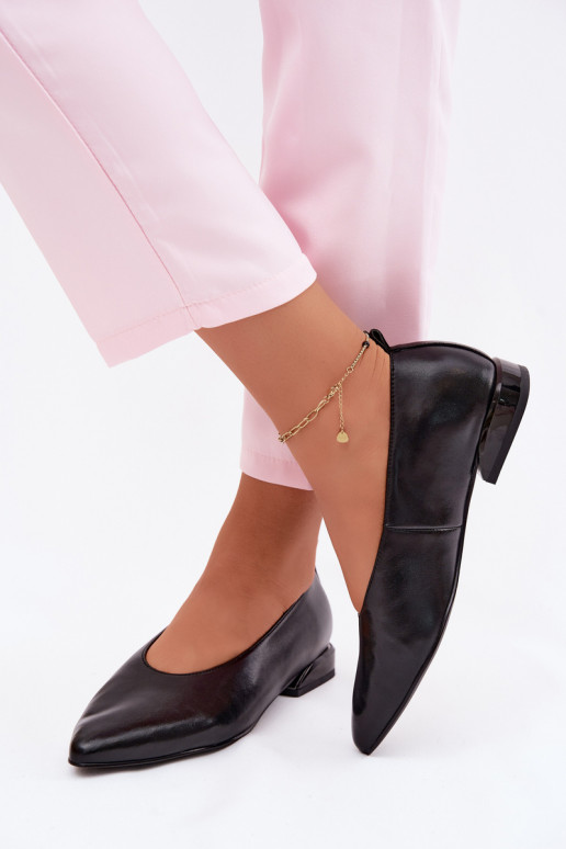 Ballerine con tacchi larghi colore nero Hoshi