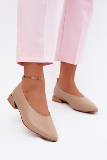 Ballerine sabbia con tacco largo Hoshi