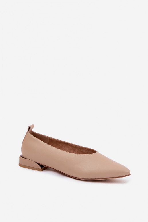 Ballerine con tacchi larghi beige Hoshi