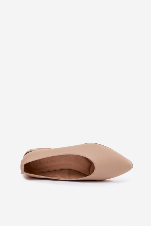Ballerine con tacchi larghi beige Hoshi