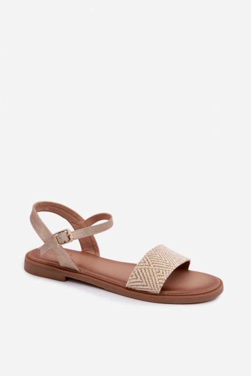 Sandali da donna con tacchi larghi colore dorato Lumina