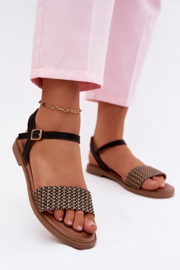 Sandali da donna con tacchi larghi colore nero Lumina