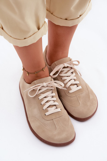 Scarpe casual in suede sintetico Barefoot Zazoo N1243 sabbia