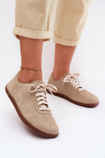 Scarpe casual in suede sintetico Barefoot Zazoo N1243 sabbia 2