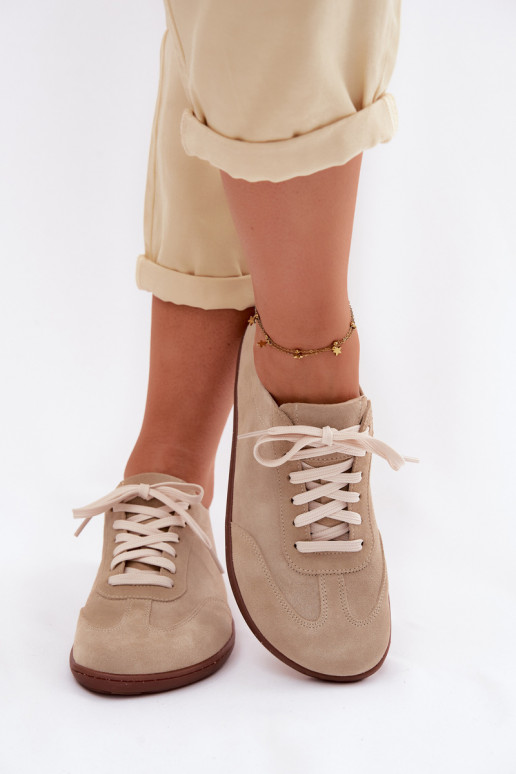 Scarpe casual in suede sintetico Barefoot Zazoo N1243 sabbia