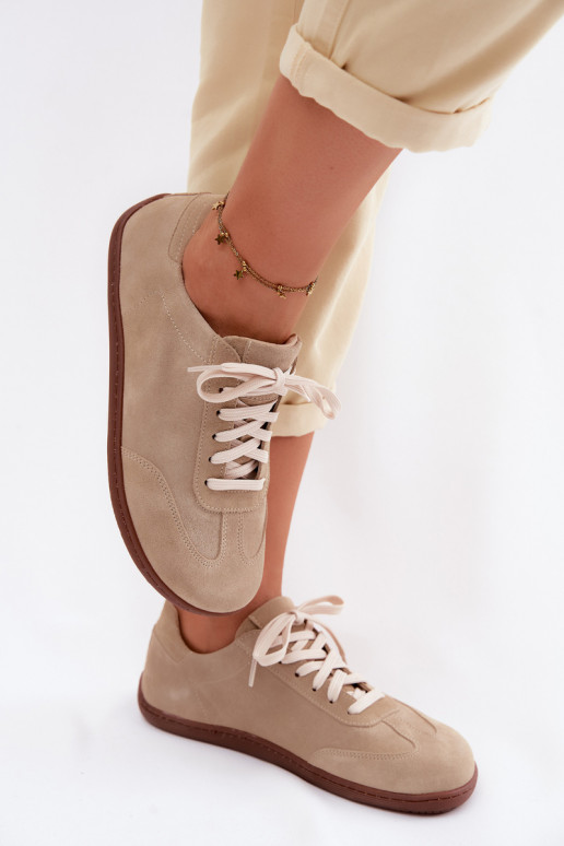 Scarpe casual in suede sintetico Barefoot Zazoo N1243 sabbia