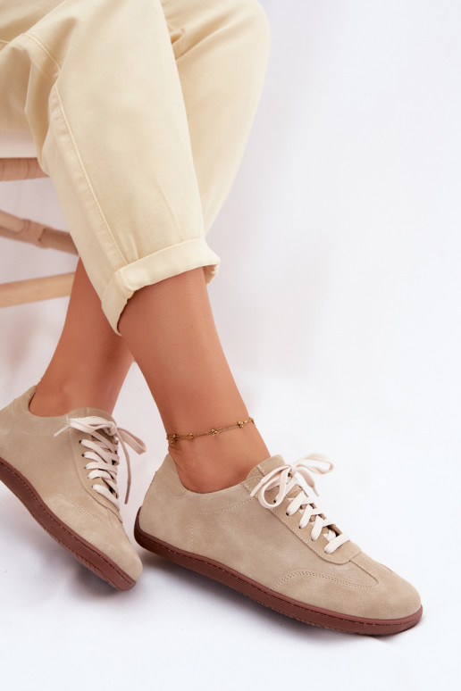 Scarpe casual in suede sintetico Barefoot Zazoo N1243 sabbia