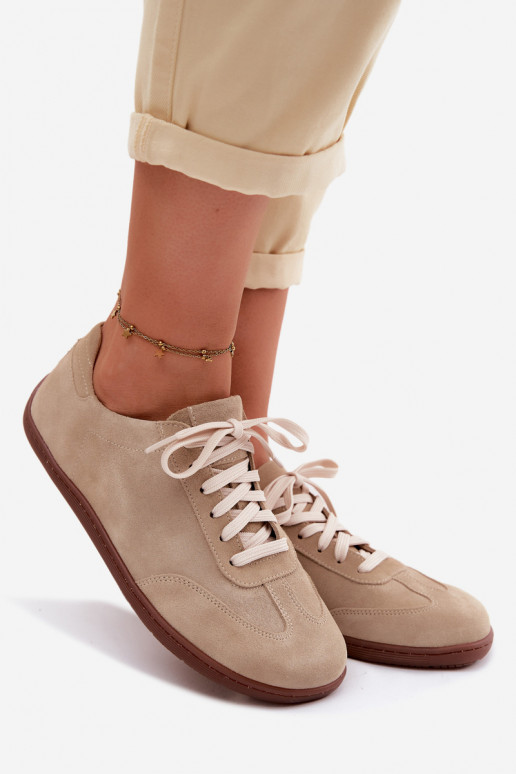 Scarpe casual in suede sintetico Barefoot Zazoo N1243 sabbia