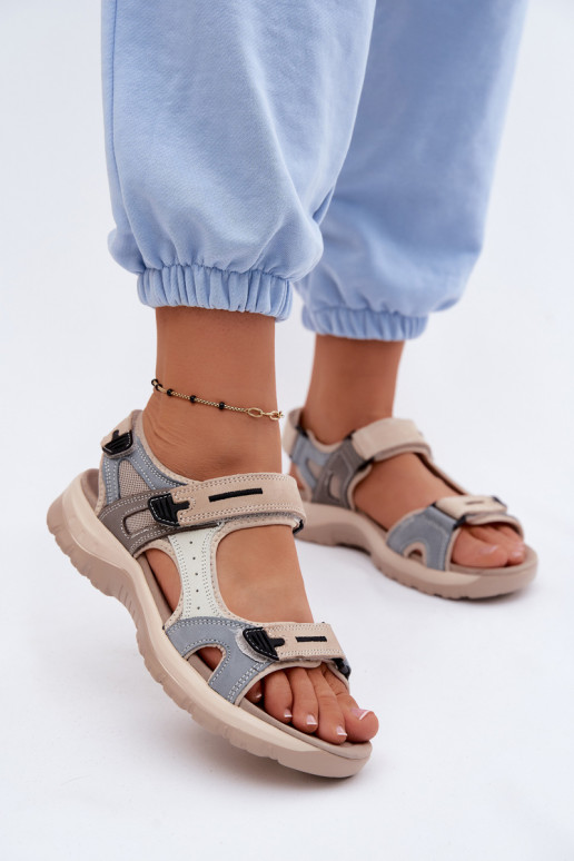 Sandali sportivi da donna McKeylor 95414 sabbia-blu