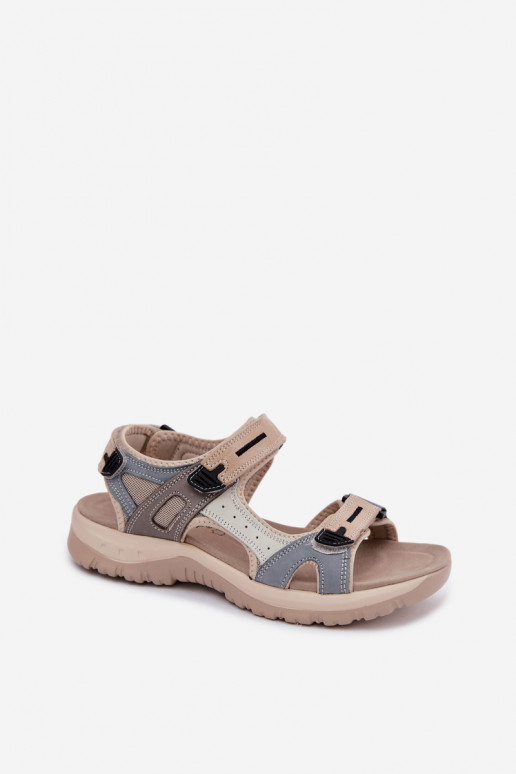 Sandali sportivi da donna McKeylor 95414 sabbia-blu
