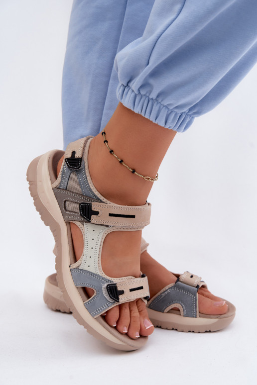 Sandali sportivi da donna McKeylor 95414 sabbia-blu