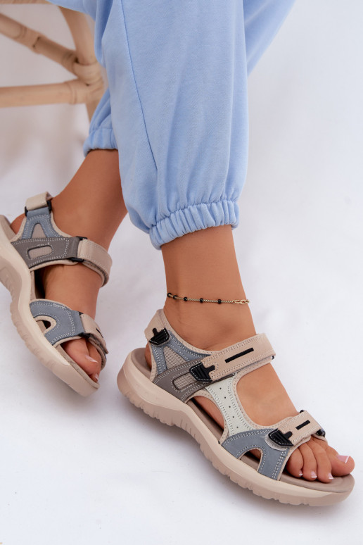 Sandali sportivi da donna McKeylor 95414 sabbia-blu