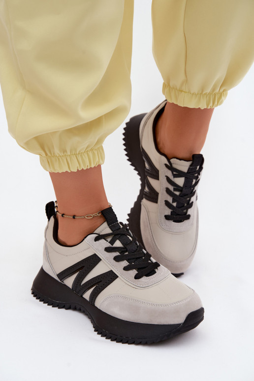 dalla pelle scamosciata Scarpe modello sneakers Femminile con una piattaforma Vinceza 41521 colore grigio