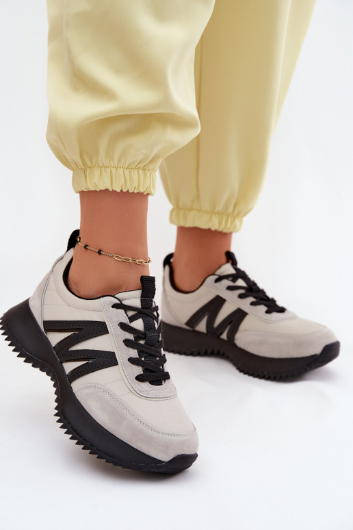 Sneakers in suede sintetico con piattaforma Vinceza 41521 grigi