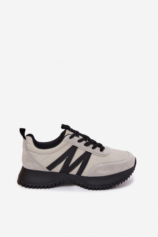 Sneakers in suede sintetico con piattaforma Vinceza 41521 grigi