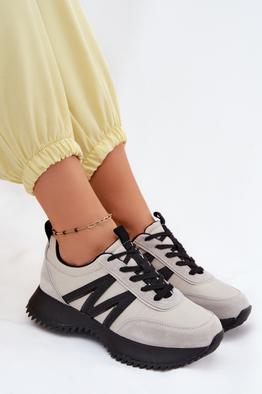 dalla pelle scamosciata Scarpe modello sneakers Femminile con una piattaforma Vinceza 41521 colore grigio