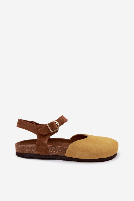 Sandali in pelle scamosciata con punta chiusa Tai turiciejka H7365-07 gialli