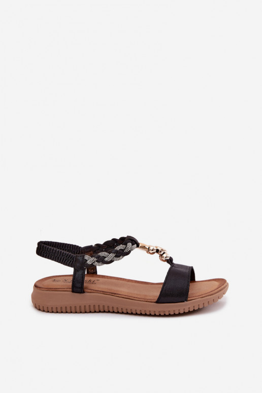 Sandali piatti per donna in nero