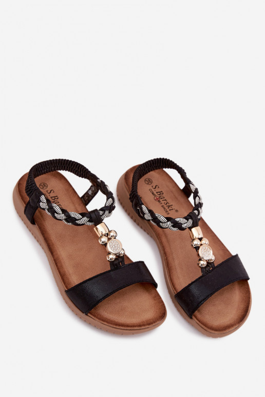 Sandali bassi da donna S.Barski KV61-6051 colore nero