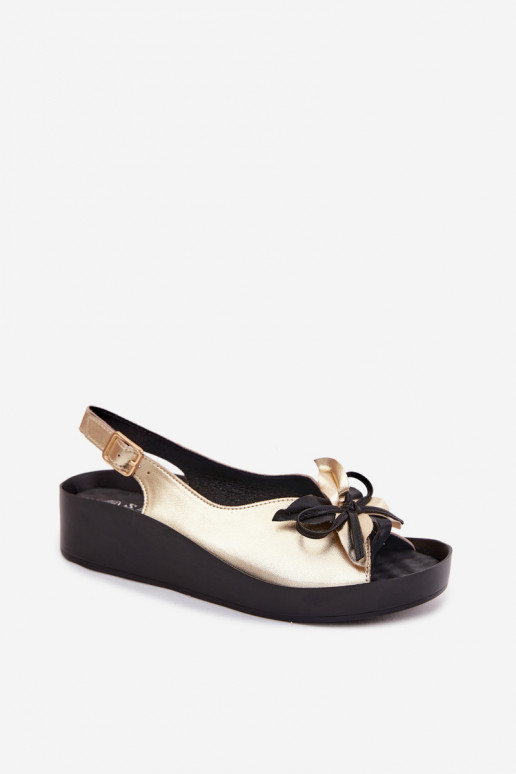 Sandali da donna con ornamenti S.Barski KV61-6045 colore oro