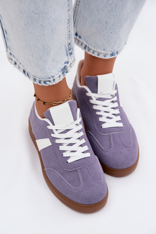 Sneakers con imitazione di camoscio viola Calira