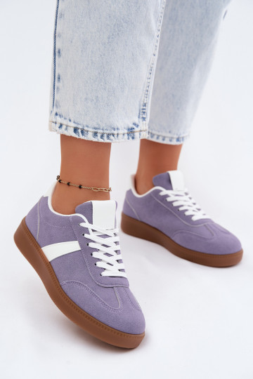 Scarpe modello sneakers FemminileImitacji dalla pelle scamosciatau Colore viola Calira 2