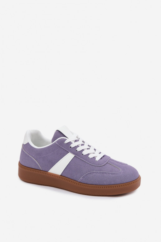 Sneakers con imitazione di camoscio viola Calira