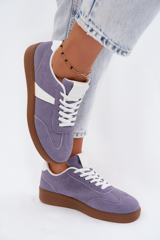 Sneakers con imitazione di camoscio viola Calira
