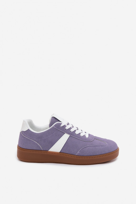 Sneakers con imitazione di camoscio viola Calira