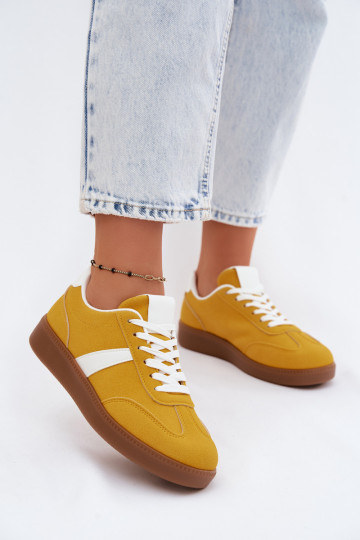 Sneakers con imitazione di camoscio giallo Calira 2