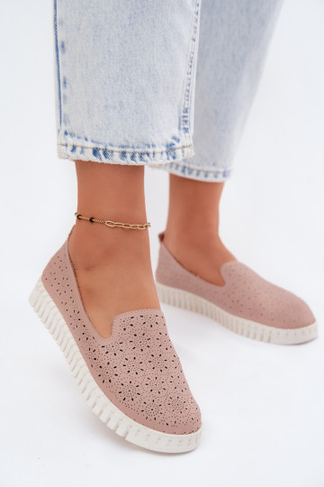 Scarpe slip-on perforate rosa Salty