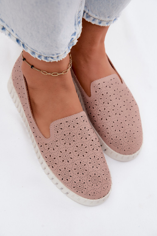 Scarpe slip-on perforate rosa Salty