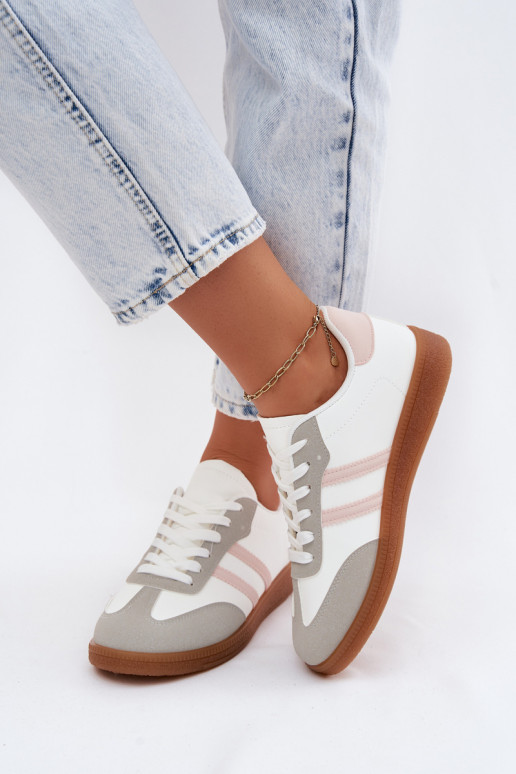 Scarpe modello sneakers Femminile Bianco-colore rosa Seabell