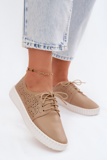 Scarpe perforate sabbia con lacci Pearla 2