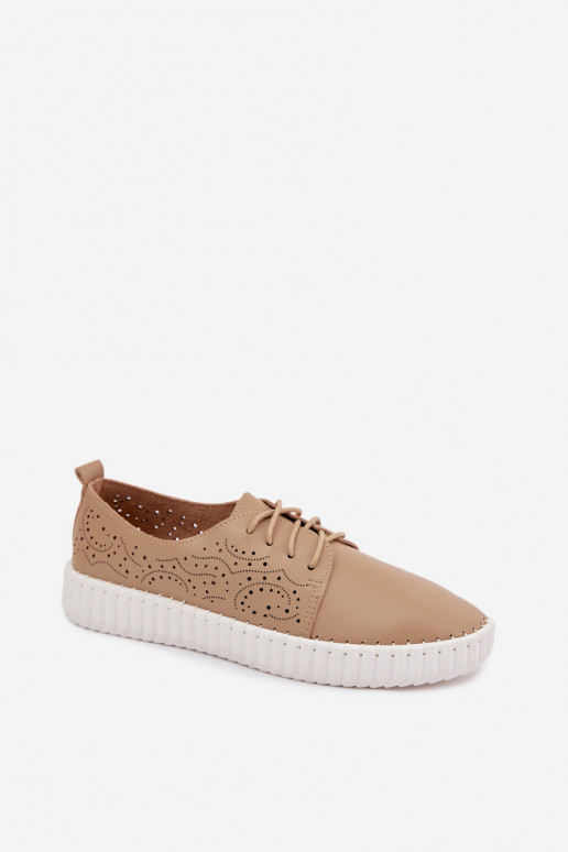 Scarpe perforate sabbia con lacci Pearla