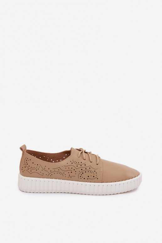 Scarpe perforate sabbia con lacci Pearla