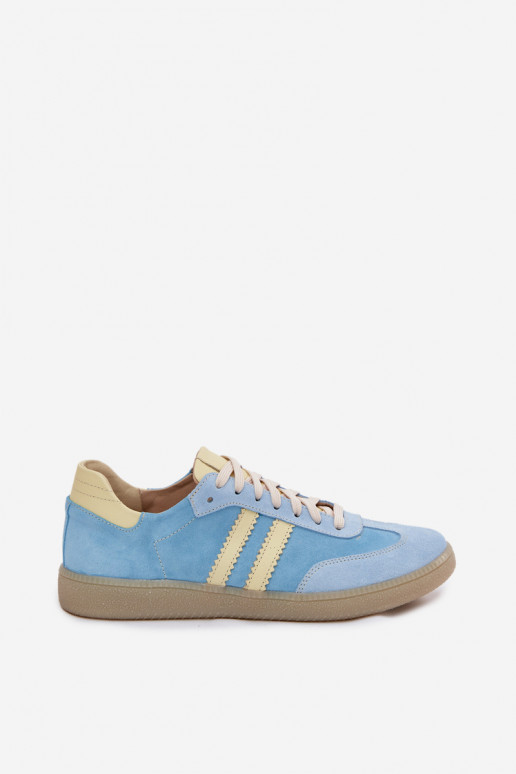Sneakers in suede azzurro chiaro Zazoo N1068