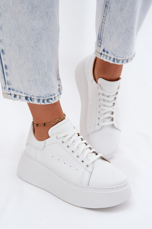 Sneakers bianchi con piattaforma Zazoo N408S2
