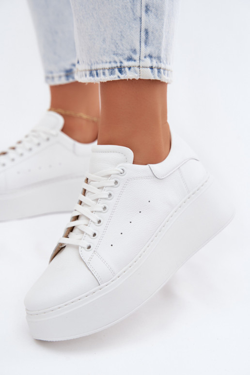 Sneakers bianchi con piattaforma Zazoo N408S2