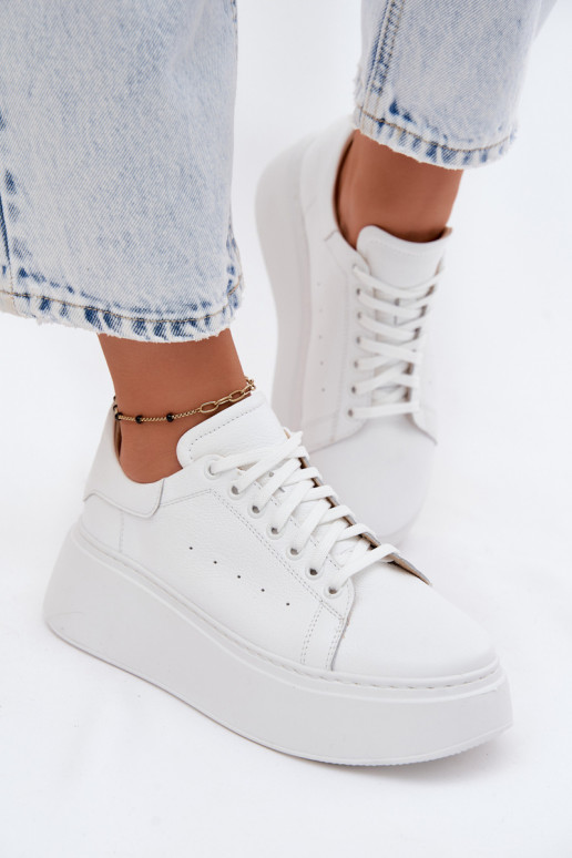 Sneakers bianchi con piattaforma Zazoo N408S2