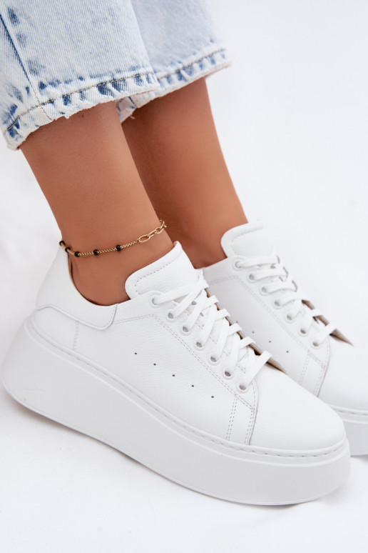 Sneakers bianchi con piattaforma Zazoo N408S2