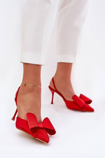 scarpe col tacco altoOdkrytymi Piętami I Kokardką colore rosso Eklevia