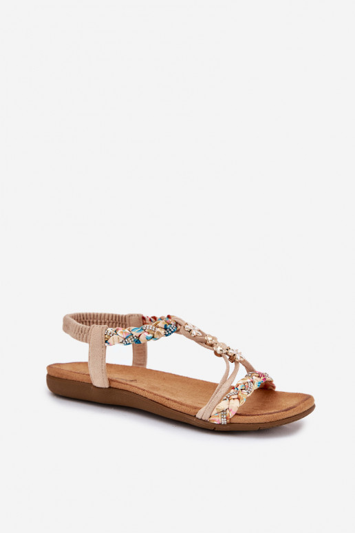 Sandali da donna color sabbia con cinturini Nusoreth