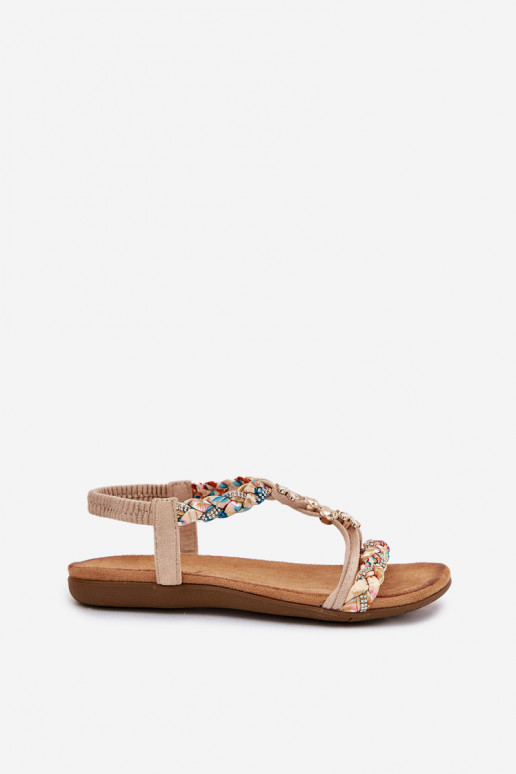 Sandali da donna color sabbia con cinturini Nusoreth