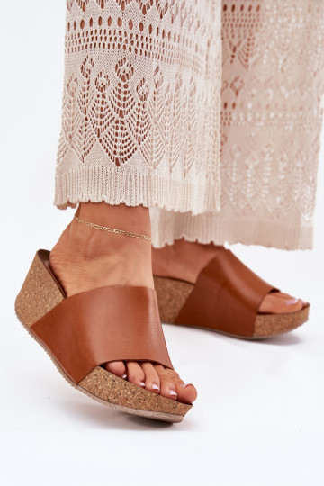 Zazoo 40291 Pantofole in pelle Femminile Abilitato KorkoAym Koturnie colore marrone 2