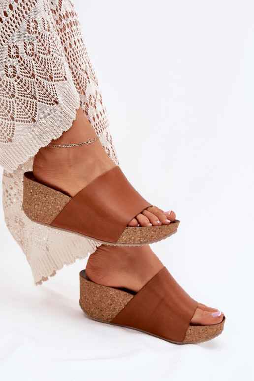 Zazoo 40291 Pantofole in pelle Femminile Abilitato KorkoAym Koturnie colore marrone