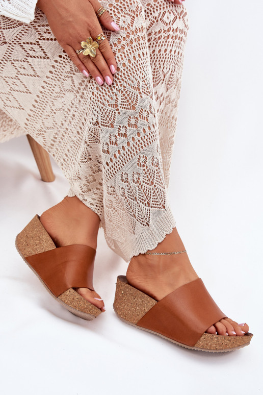 Zazoo 40291 Pantofole in pelle Femminile Abilitato KorkoAym Koturnie colore marrone