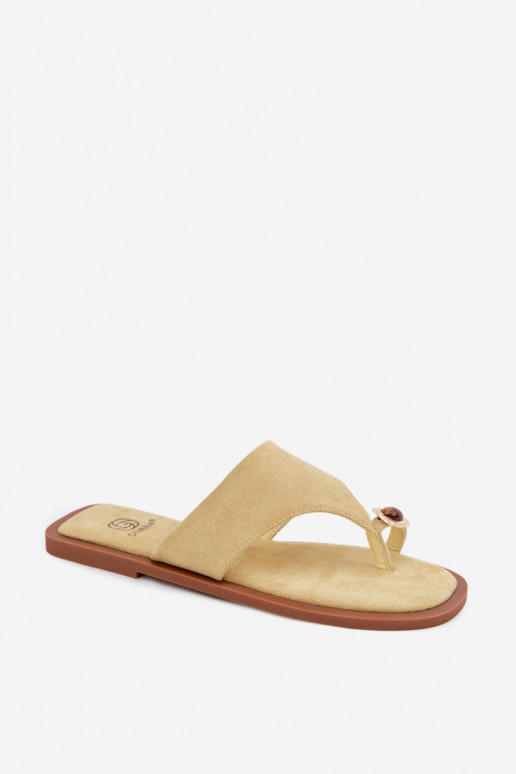 Pantofole da donna con dettagli decorativi gialle Fedira
